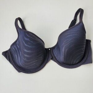 Wonderbra D34 W7333 Black bra zebra print rhinestone